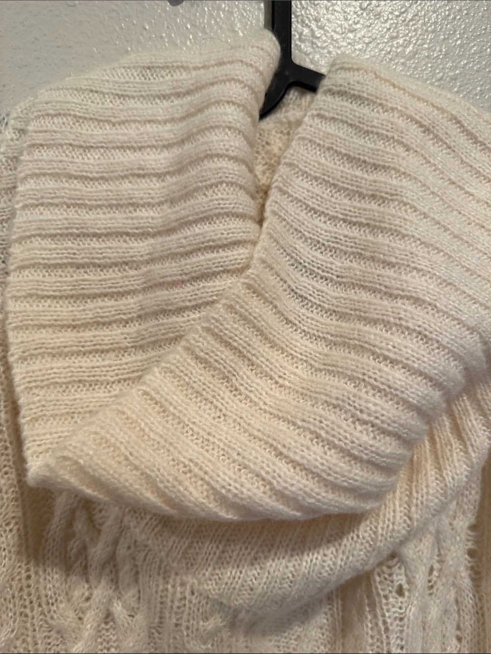 Free People EUC Cozy Cable Knit Cowl Neck Sweater - Cream